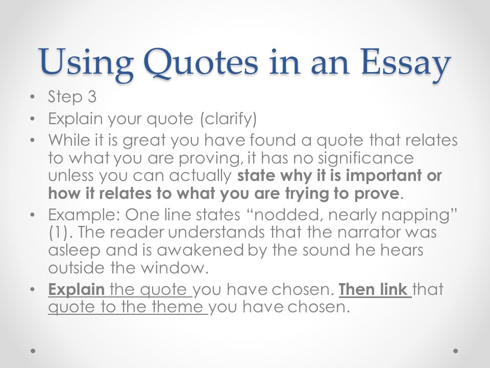 Quotes in a literary essay
